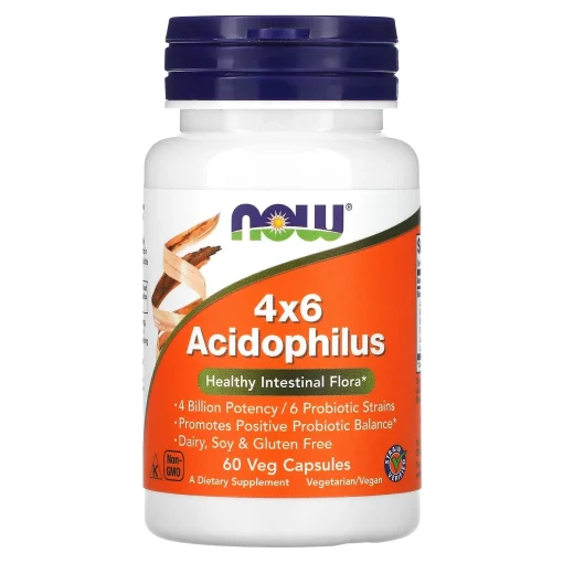4x6 Acidophilus, 60 Veg Capsules — NOW Foods