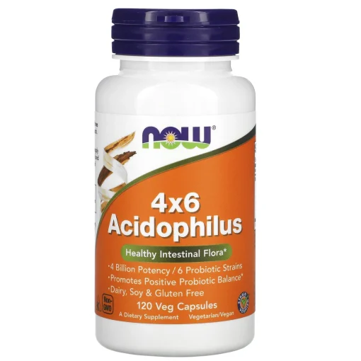 4x6 Acidophilus, 120 Veg Capsules — NOW Foods