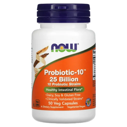 Probiotic-10, 25 Billion, 50 Veg Capsules — NOW Foods