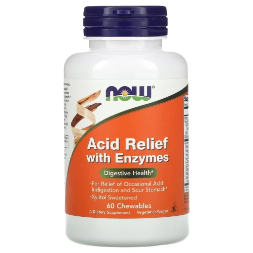 Acid Relief with Enzymes, 60 Chewables — NOW Foods