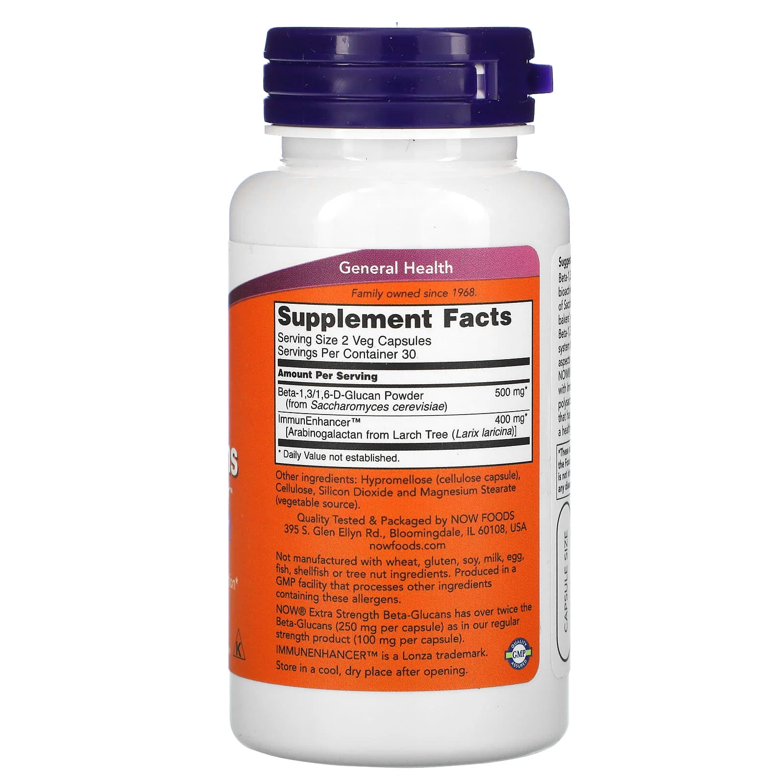 Beta-Glucans, with ImmunEnhancer, Extra Strength, 250 mg, 60 Veg Cap — NOW Foods