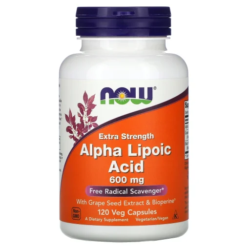 Alpha Lipoic Acid, Extra Strength, 600 mg, 120 Veg Capsules — NOW Foods
