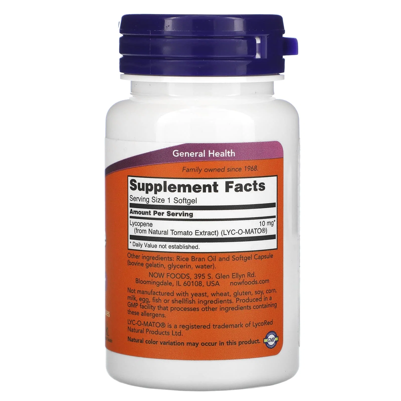 Lycopene, 10 mg, 60 Softgels — NOW Foods
