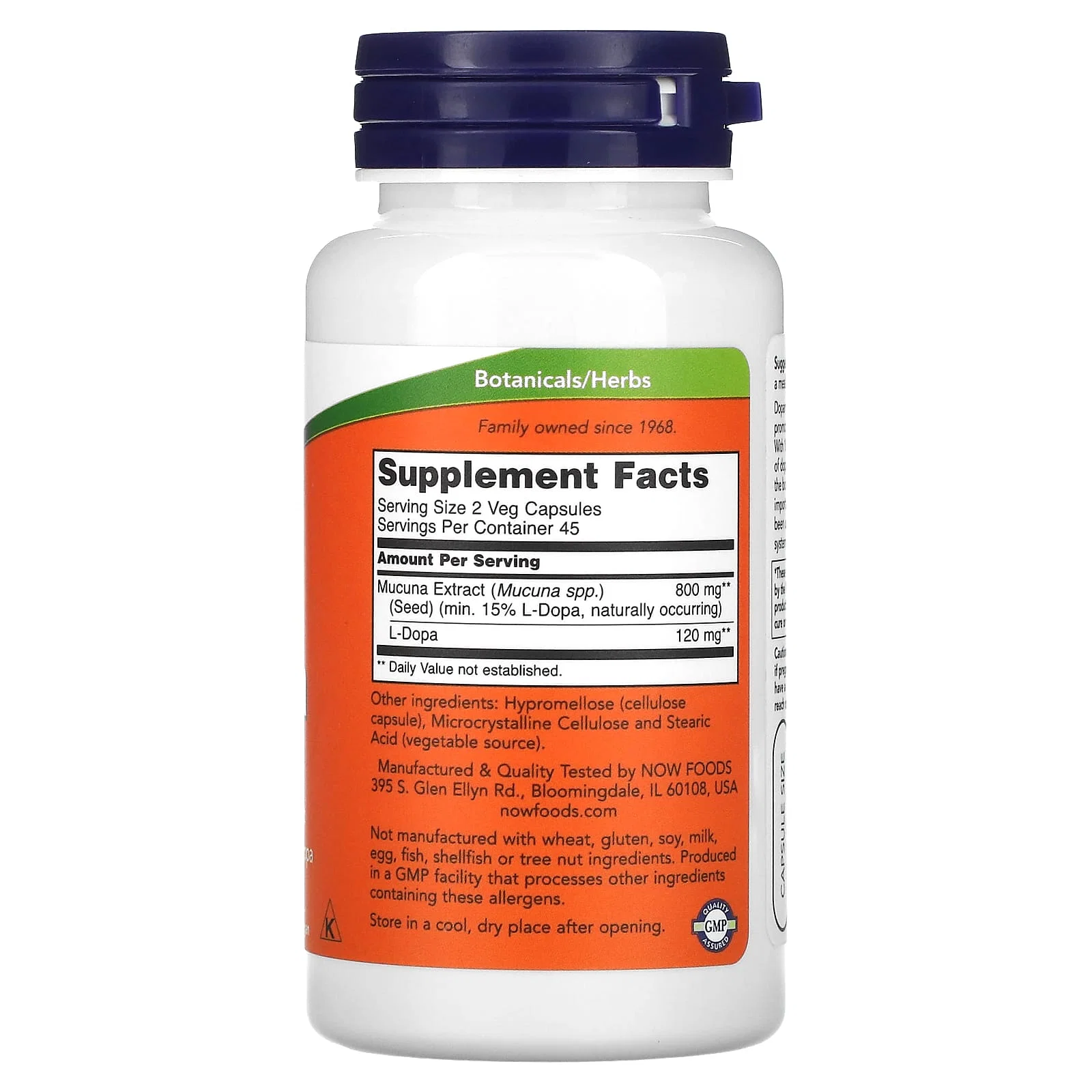 Dopa Mucuna, 90 Veg Capsules — NOW Foods