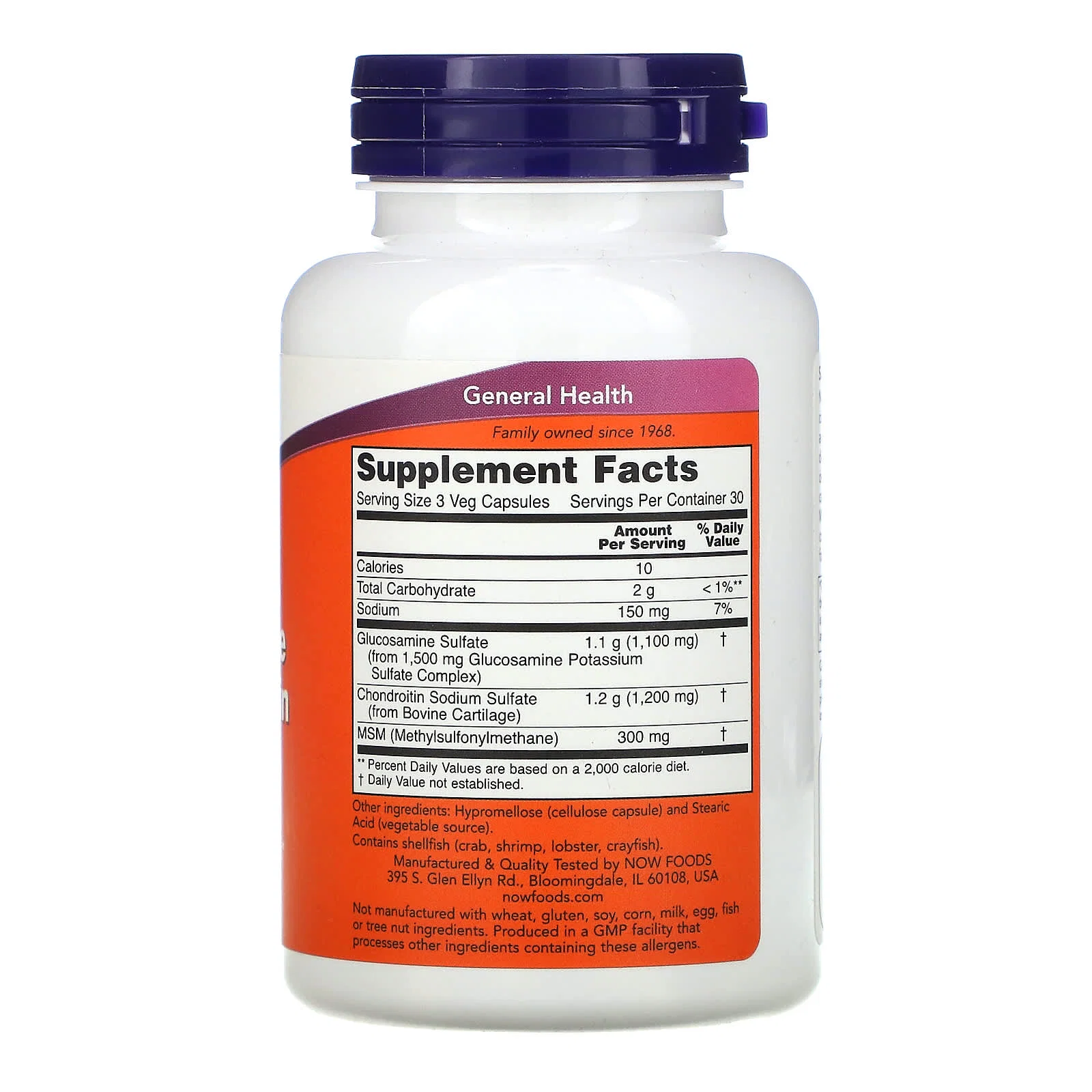 Glucosamine & Chondroitin with MSM, 90 Capsules — NOW Foods