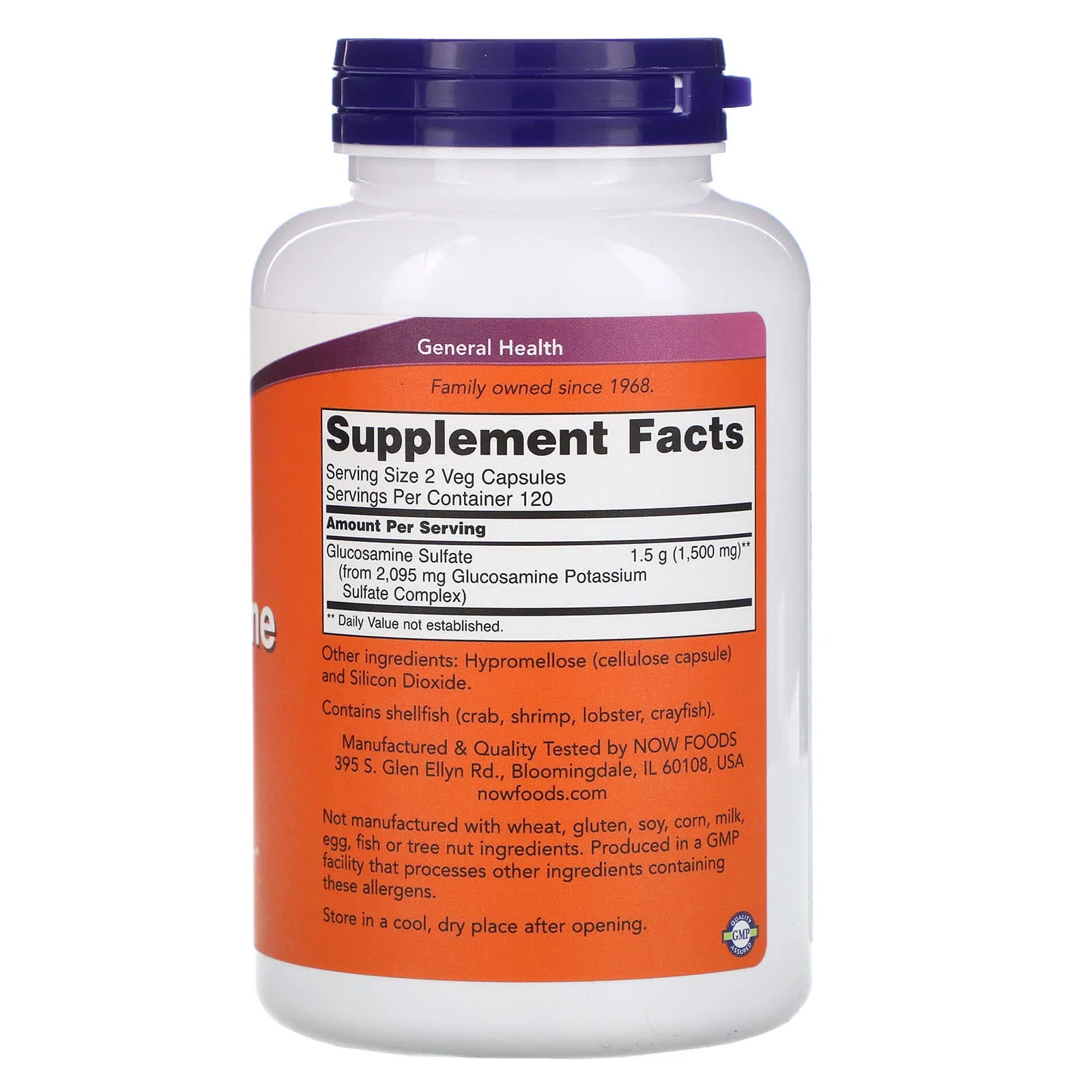 Glucosamine Sulfate, 750 mg, 240 Veg Capsules — NOW Foods