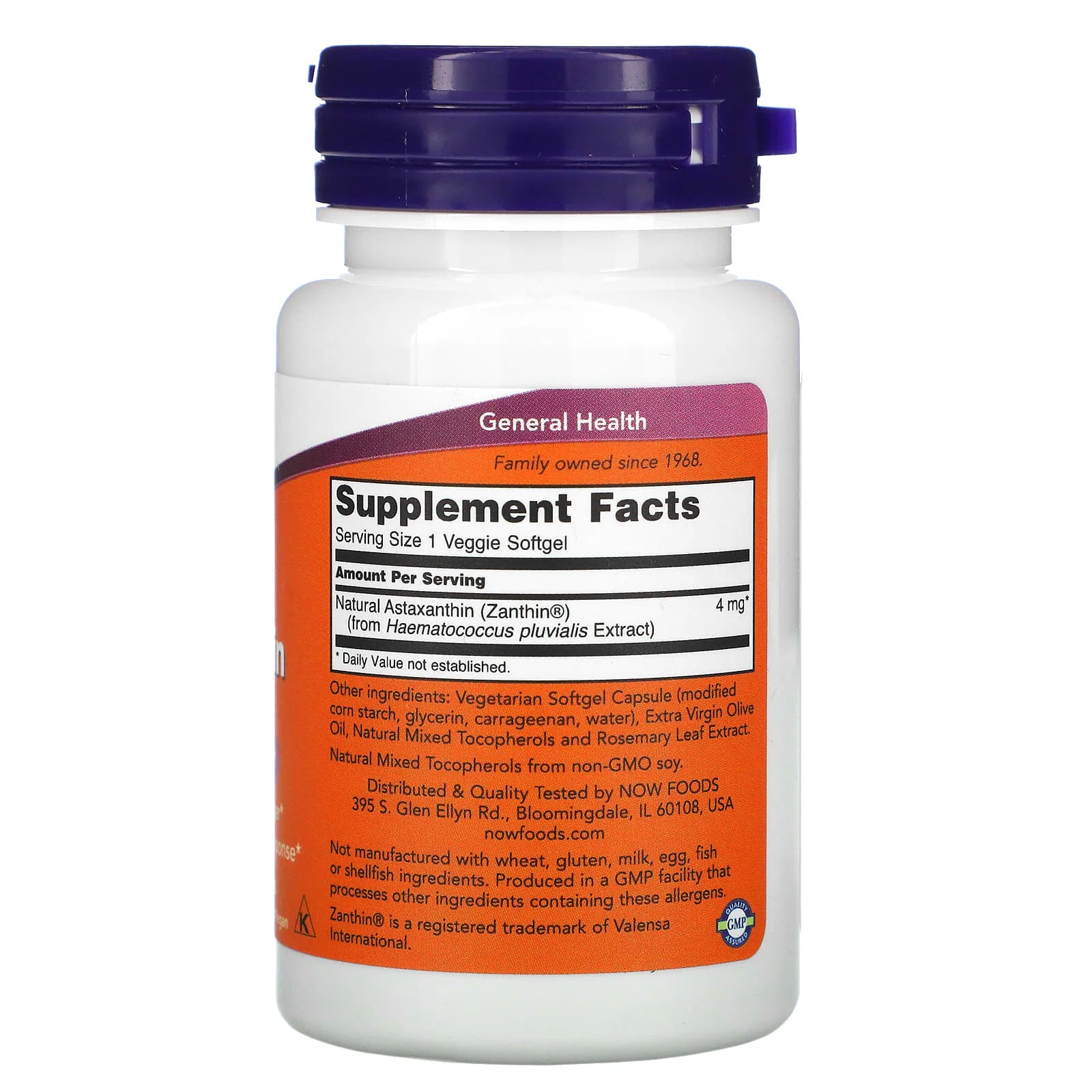 Astaxanthin, 4 mg, 60 Veggie Softgels — NOW Foods