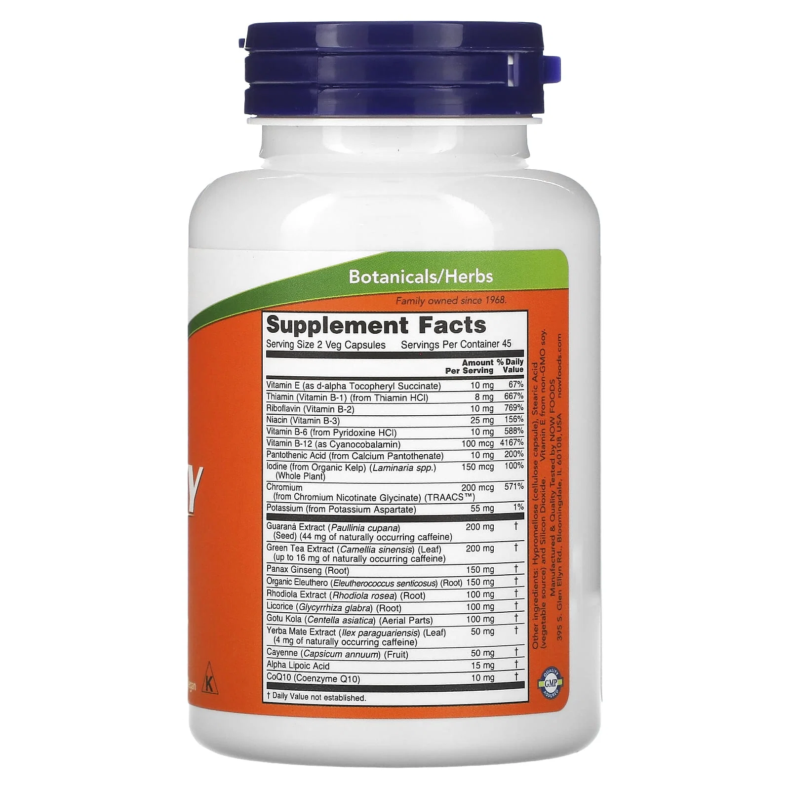 Energy, 90 Veg Capsules — NOW Foods