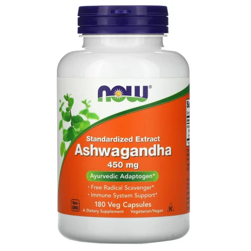 Standardized Extract Ashwagandha, 450 mg, 180 Veg Capsules — NOW Foods