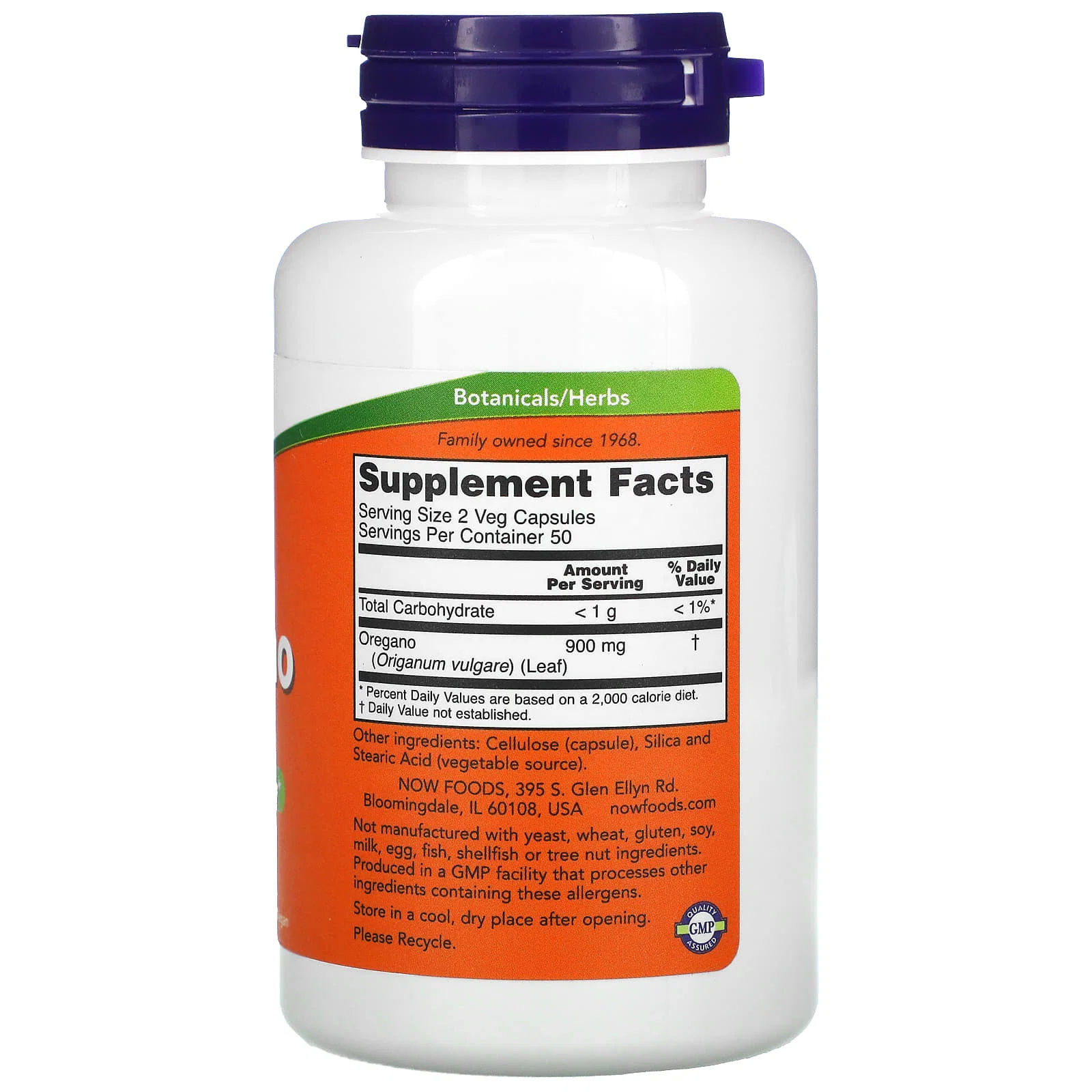 Oregano, 450 mg, 100 Veg Capsules — NOW Foods