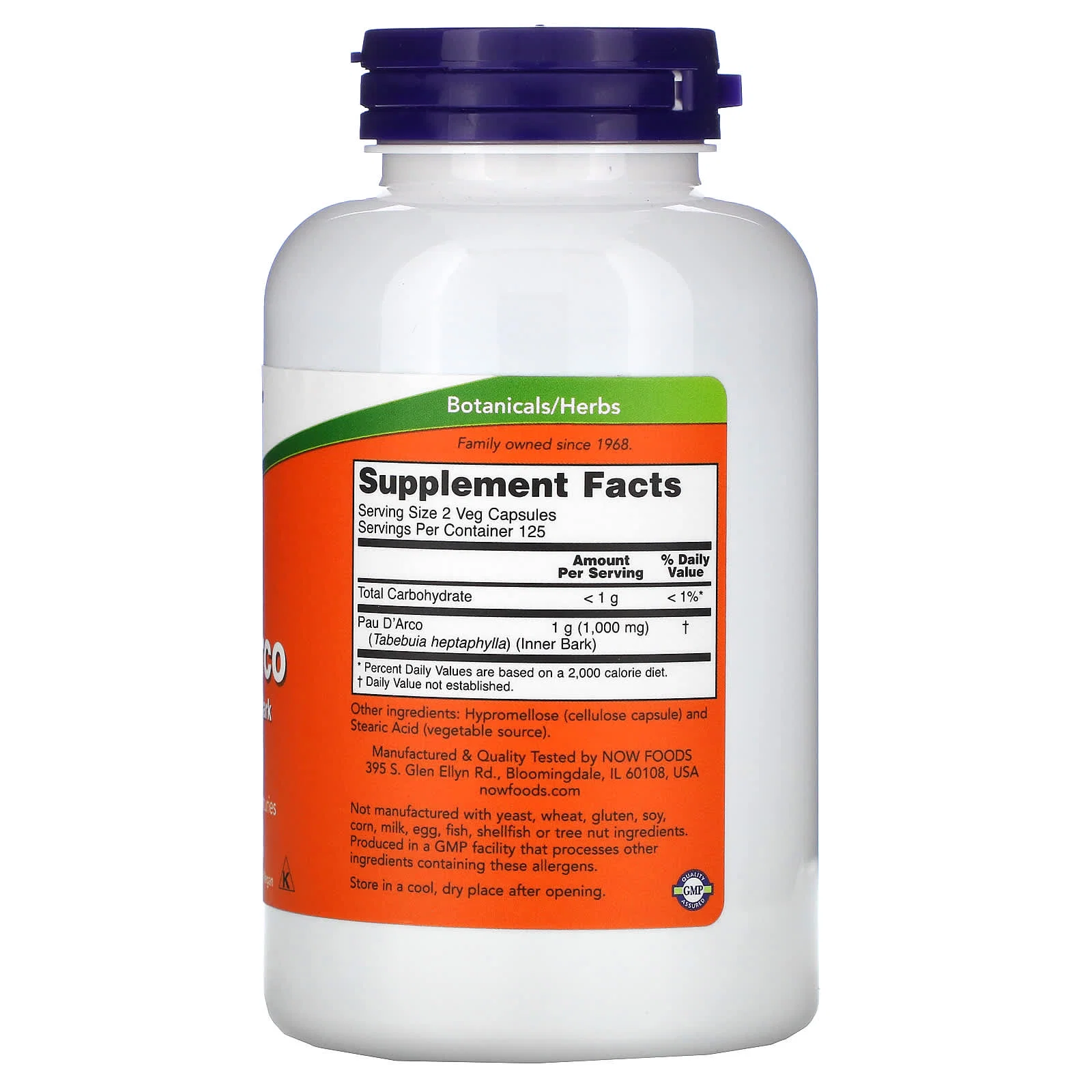 Pau D' Arco, 500 mg, 250 Veg Capsules — NOW Foods