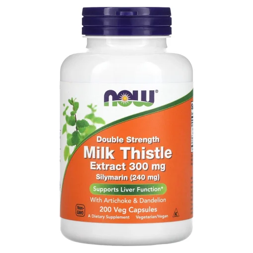 Milk Thistle Extract, Double Strength, 300 mg, 200 Veg Capsules — NOW Foods