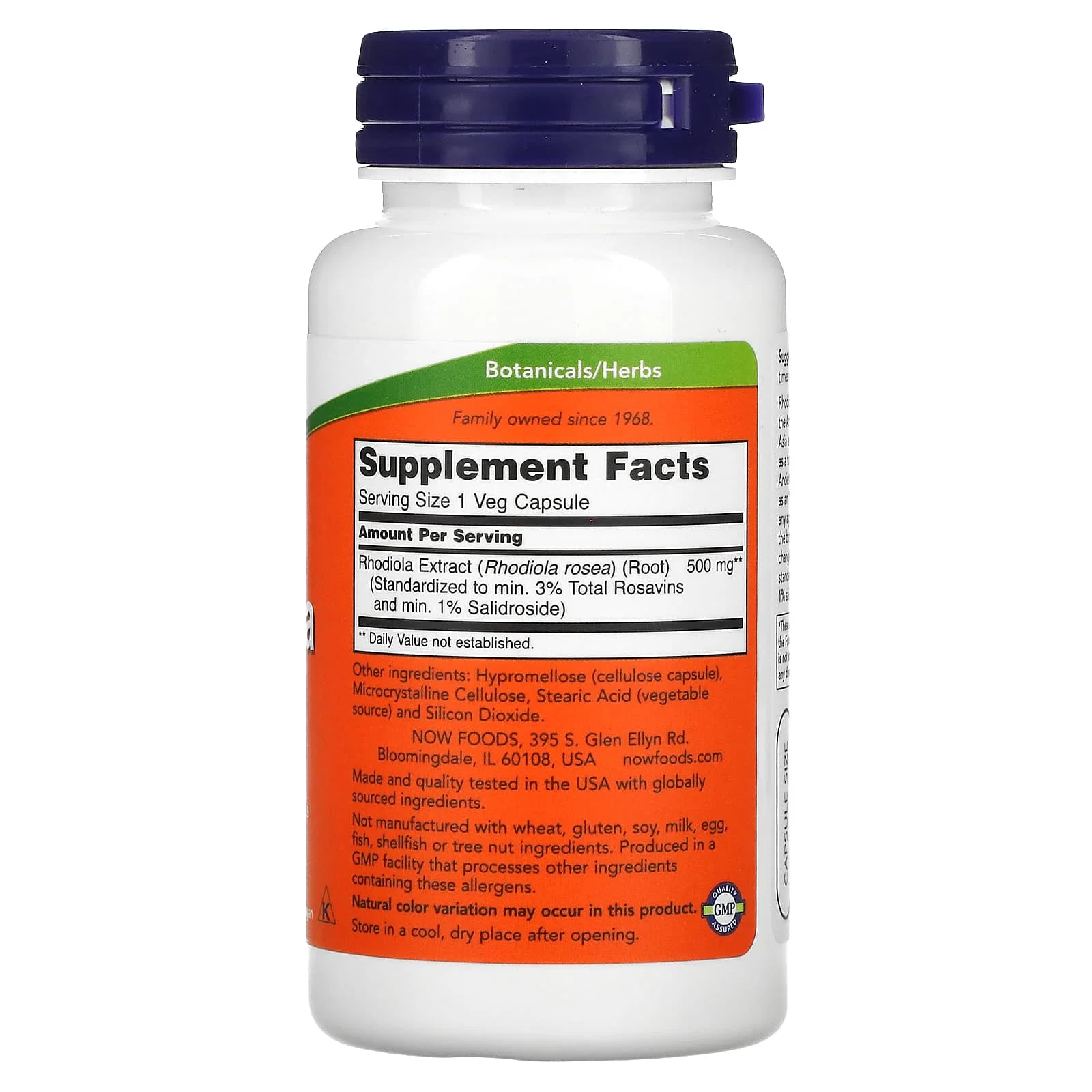 Rhodiola, 500 mg, 60 Veg Capsules — NOW Foods