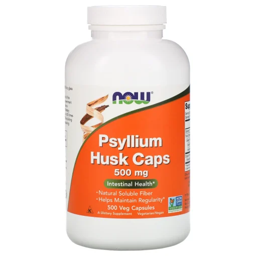 Psyllium Husk Caps, 500 mg, 500 Veg Capsules — NOW Foods