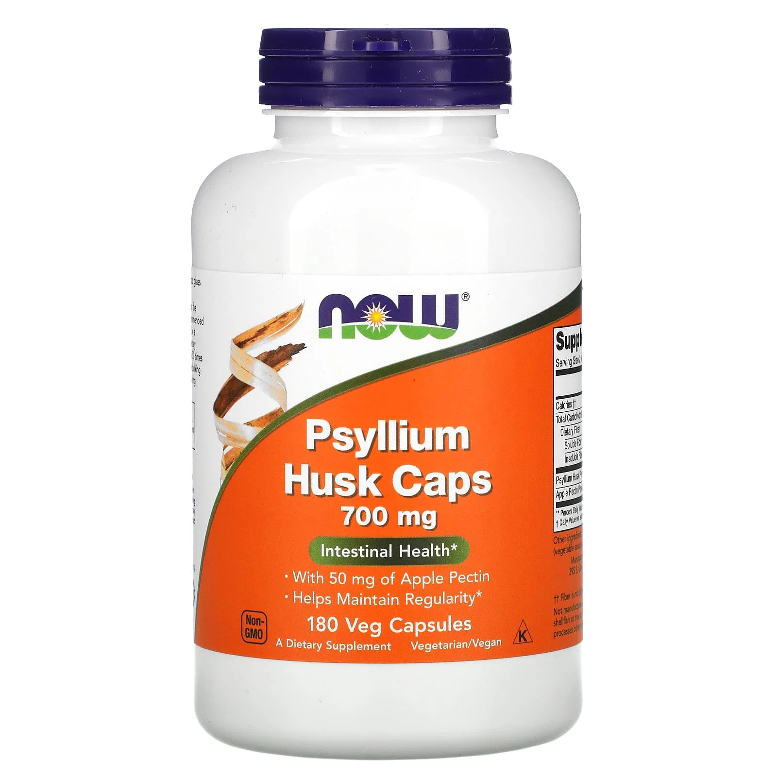 Psyllium Husk Caps, 700 mg, 180 Veg Capsules — NOW Foods