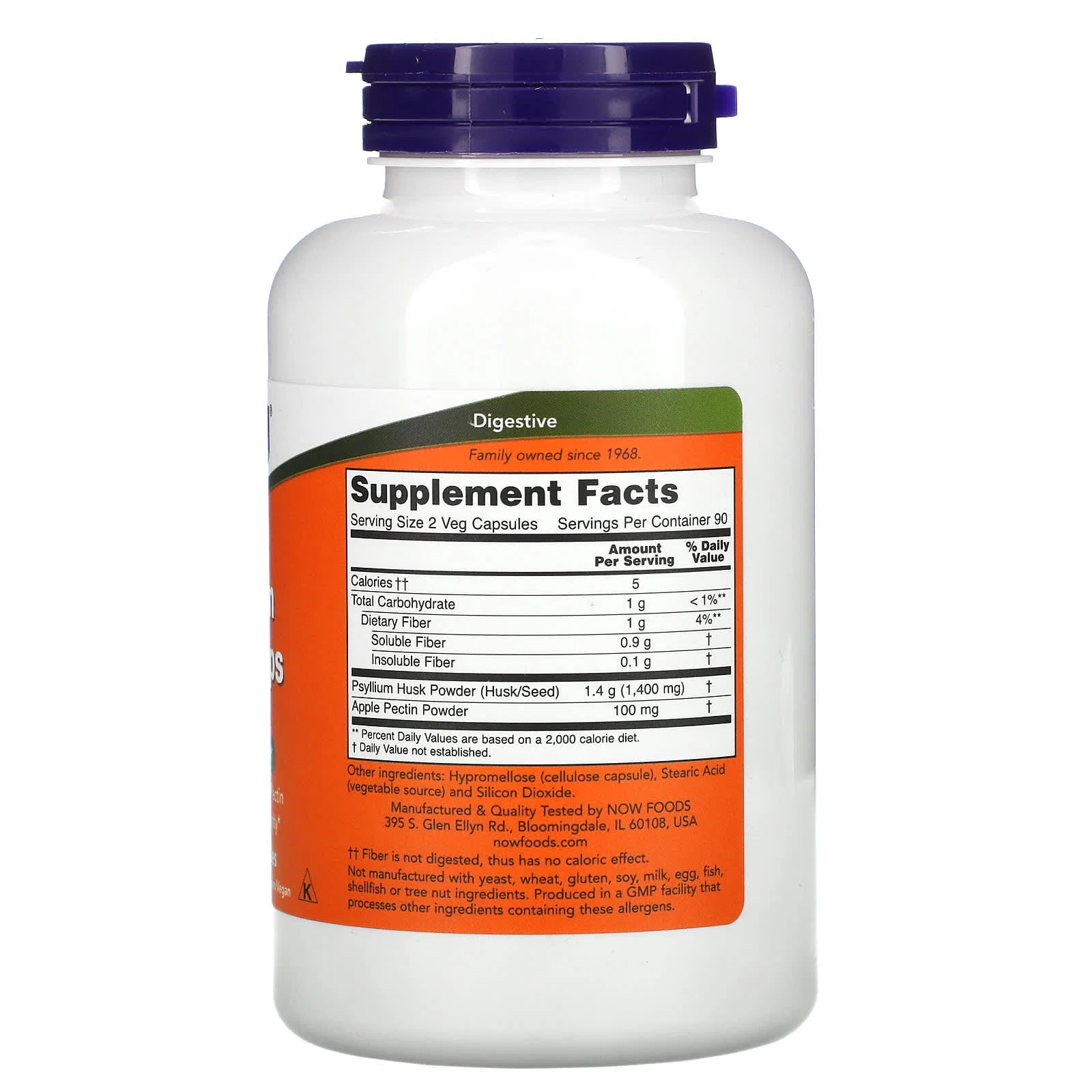Psyllium Husk Caps, 700 mg, 180 Veg Capsules — NOW Foods