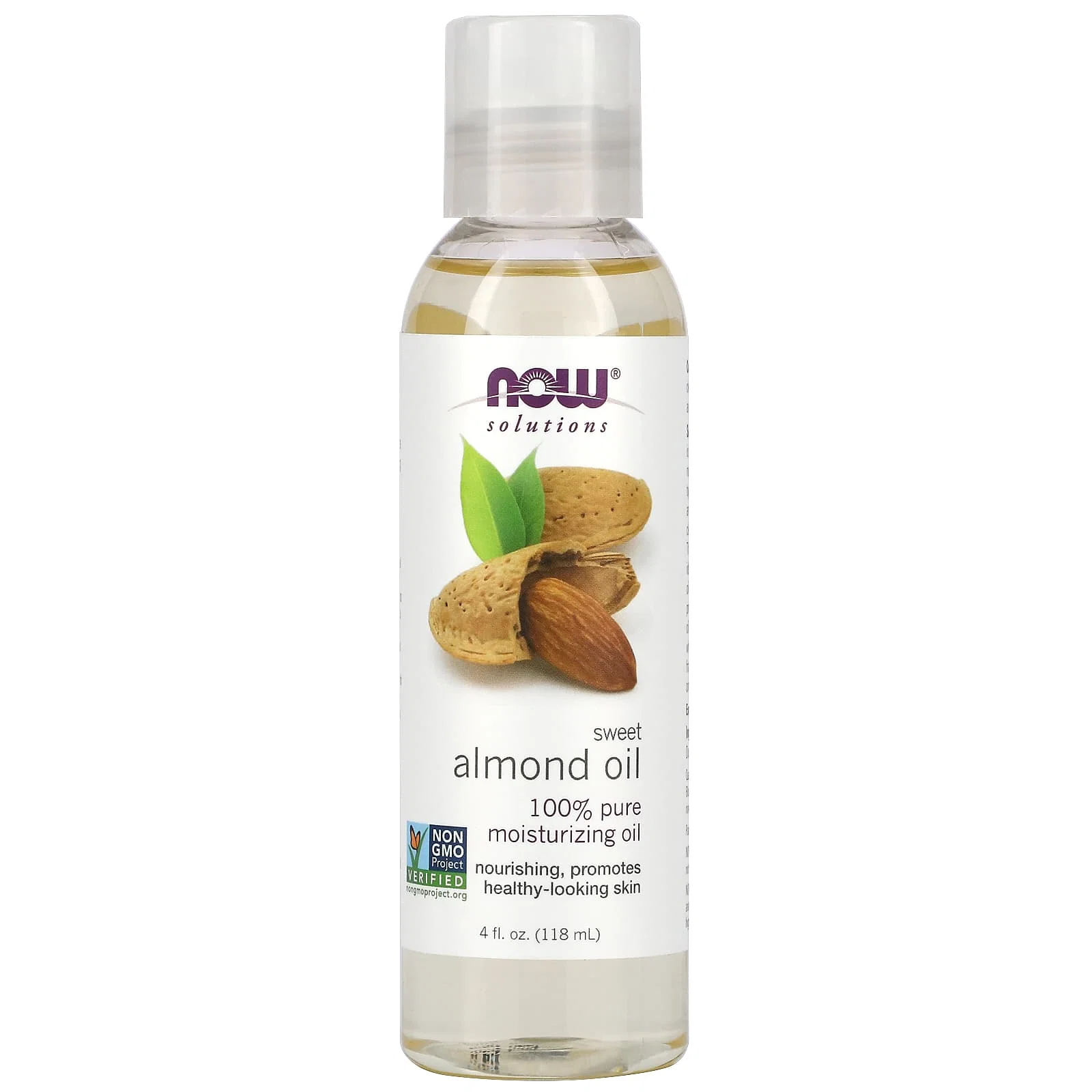 Solutions, Sweet Almond Oil, Unscented, 4 fl oz (118 ml) — NOW Foods