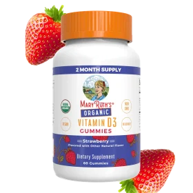 MaryRuth's, Organic Vitamin D3 Gummies, Strawberry, 60 Gummies (25 mcg per Gummy)