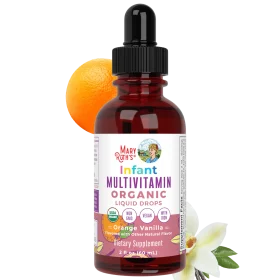 MaryRuth's, Organic Infant Multivitamin Liquid Drops, Iron Free, 6-12 Months, Orange Vanilla, 2 fl oz (60 ml)