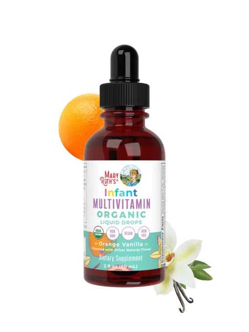 MaryRuth's, Organic Infant Multivitamin Liquid Drops, 6 - 12 Months, Orange Vanilla, 2 fl oz (60 ml) — MaryRuth's
