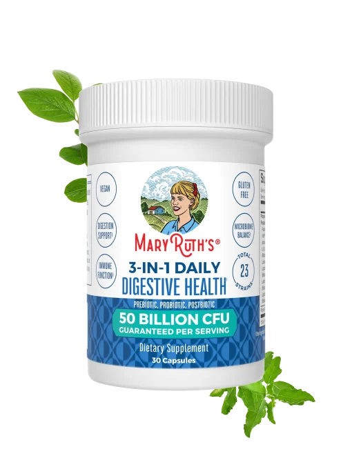 MaryRuth's, 3-In-1 Daily Digestive Health, 50 Billion CFU, 30 Capsules — MaryRuth's