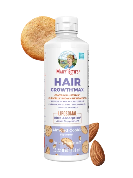MaryRuth's, Hair Growth Max Liposomal, Almond Cookie, 15.22 fl oz (450 ml) — MaryRuth's
