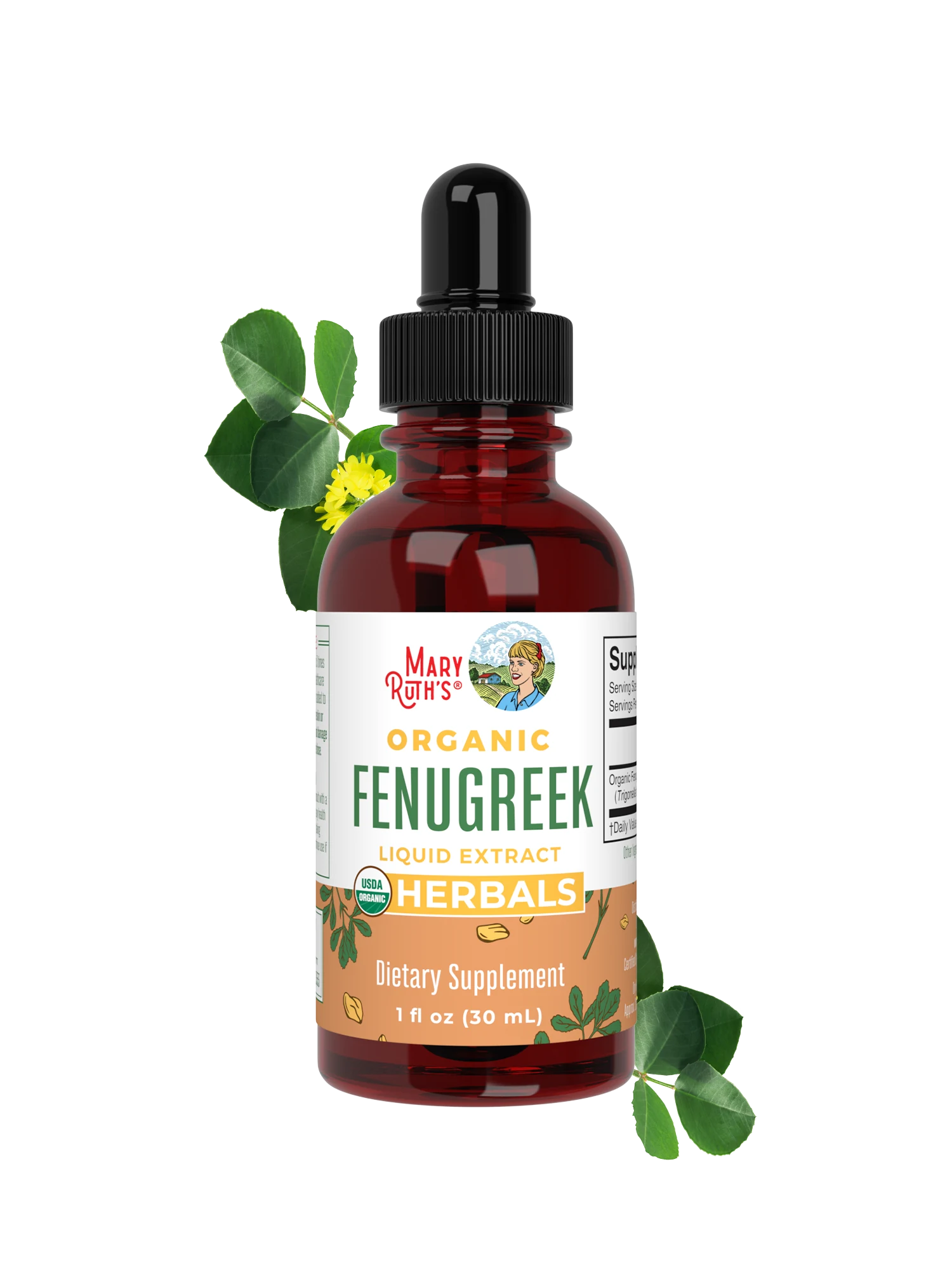 MaryRuth's, Organic Fenugreek Liquid Extract, 1 fl oz (30 ml) — MaryRuth's
