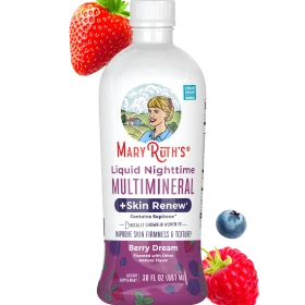 MaryRuth's, Liquid Nighttime Multimineral + Skin Renew, Berry Dream, 15.22 fl oz (450 ml)
