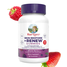 MaryRuth's, Skin Restore + Renew Gummies, Mixed Berry, 60 Gummies