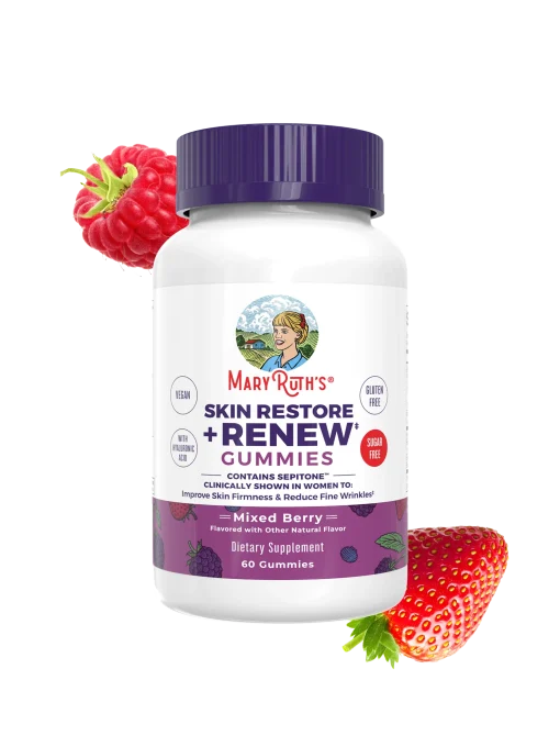 MaryRuth's, Skin Restore + Renew Gummies, Mixed Berry, 60 Gummies — MaryRuth's