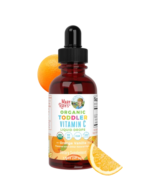 MaryRuth's, Organic Toddler Vitamin C Liquid Drops, 1-3 Years, Orange Vanilla, 1 fl oz (30 ml) — MaryRuth's