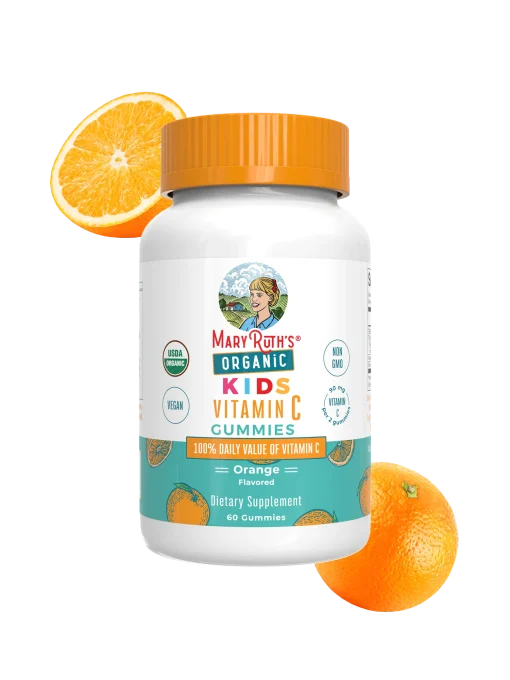 MaryRuth's, Organic Kids Vitamin C Liquid Drops, 4-13 Years, Orange Vanilla, 45 mg, 2 fl oz (60 ml) — MaryRuth's