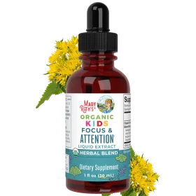 MaryRuth's, Organic Kids Focus & Attention Liquid Extract, Alcohol Free, 1,180 mg, 1 fl oz (30 ml)