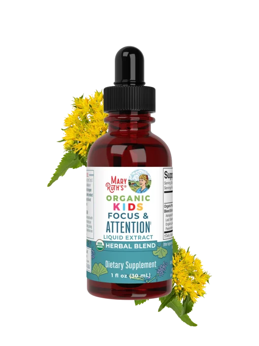 MaryRuth's, Organic Kids Focus & Attention Liquid Extract, Alcohol Free, 1,180 mg, 1 fl oz (30 ml) — MaryRuth's