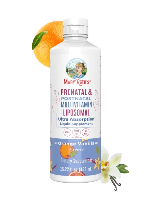 MaryRuth's, Prenatal & Postnatal Multivitamin Liposomal, Orange Vanilla, 15.22 fl oz (450 ml) — MaryRuth's
