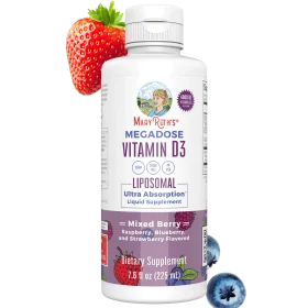 MaryRuth's, Megadose Vitamin D3, Liposomal, Mixed Berry, 4,000 IU, 7.6 fl oz (225 ml)