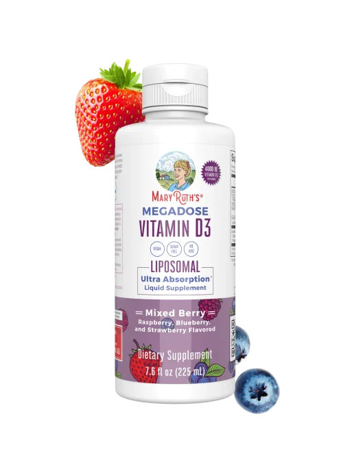 MaryRuth's, Megadose Vitamin D3, Liposomal, Mixed Berry, 4,000 IU, 7.6 fl oz (225 ml) — MaryRuth's
