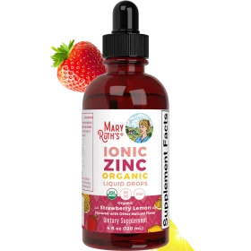 MaryRuth's, Organic Ionic Zinc Liquid Drops, Strawberry Lemon, 3 mg, 4 fl oz (120 ml)