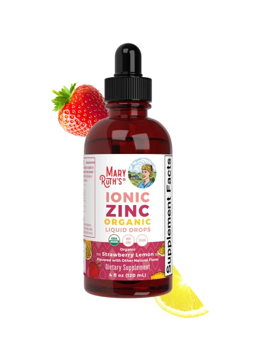 MaryRuth's, Organic Ionic Zinc Liquid Drops, Strawberry Lemon, 3 mg, 4 fl oz (120 ml) — MaryRuth's