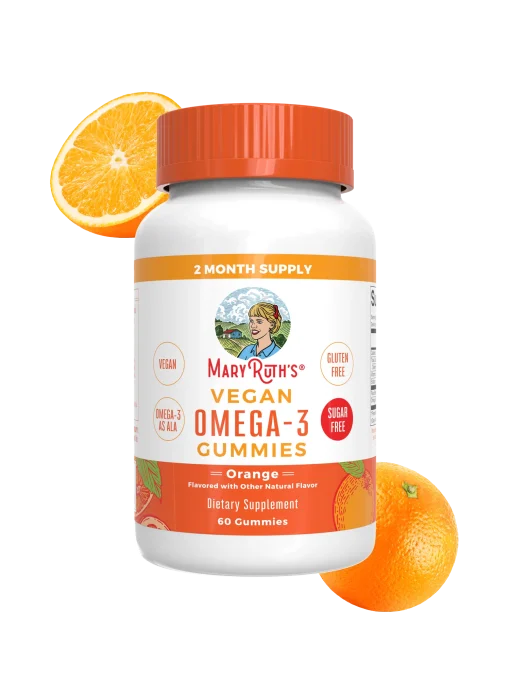 MaryRuth's, Vegan Omega-3 Gummies, Natural Orange, 60 Gummies — MaryRuth's