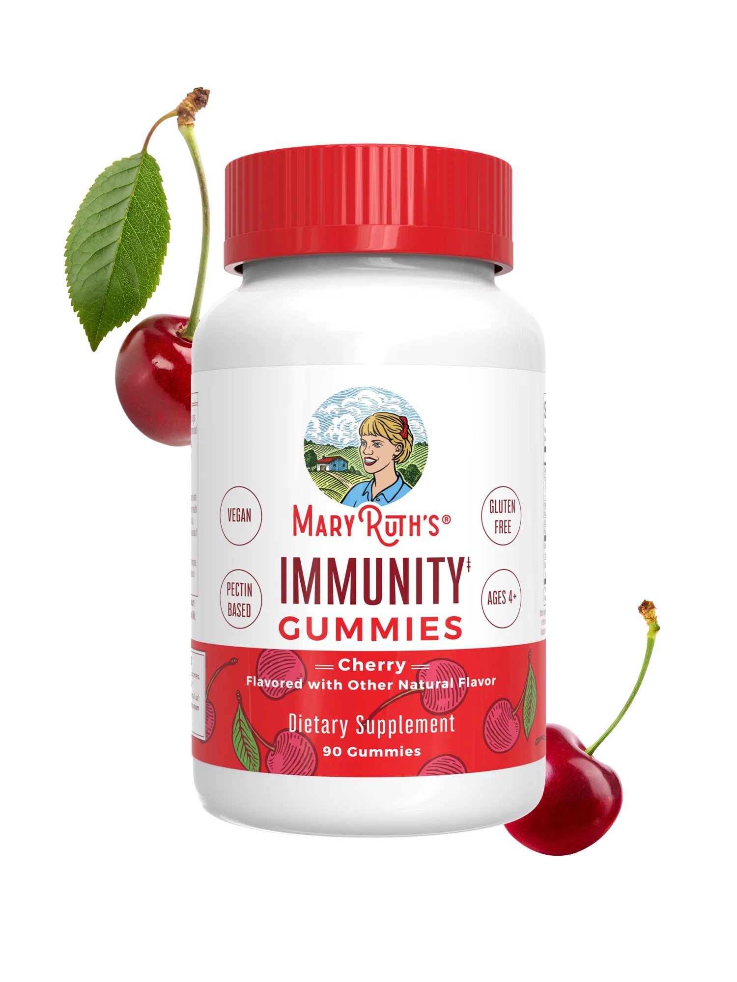 MaryRuth's, Immunity Gummies, Ages 4+, Cherry, 90 Gummies — MaryRuth's