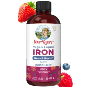 MaryRuth's, Vegan Liquid Iron, For Ages 4+, Berry, 15.22 fl oz (450 ml)