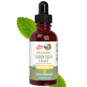 MaryRuth's, Organic Lemon Balm Leaf Liquid Extract, Alcohol Free, 590 mg, 1 fl oz (30 ml)